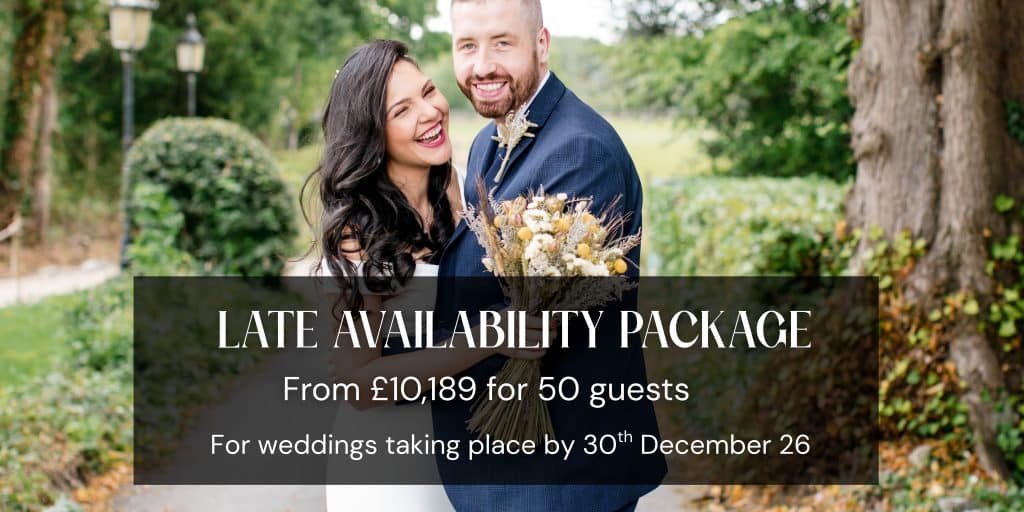 Late availability banner for 2026 weddings